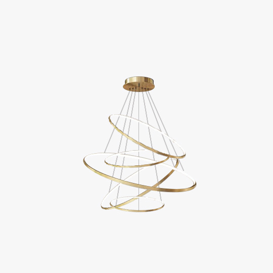 Designer Acrylic Ring Living Room Pendant Light, Gold