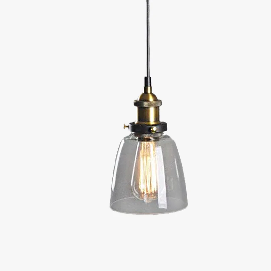 Modern Metal And Glass Geometric Kitchen Pendant Light, Clear/Amber/Smoke Grey