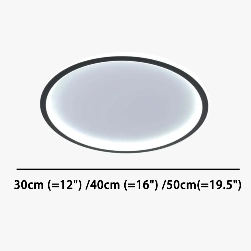 Modern Metal And Acrylic Round Living Room Ceiling Light, Black/White, Trichromatic Light