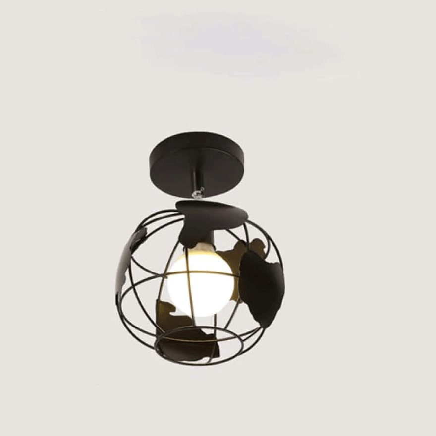 Vintage Metal Lantern Dining Room Ceiling Light, White/Black