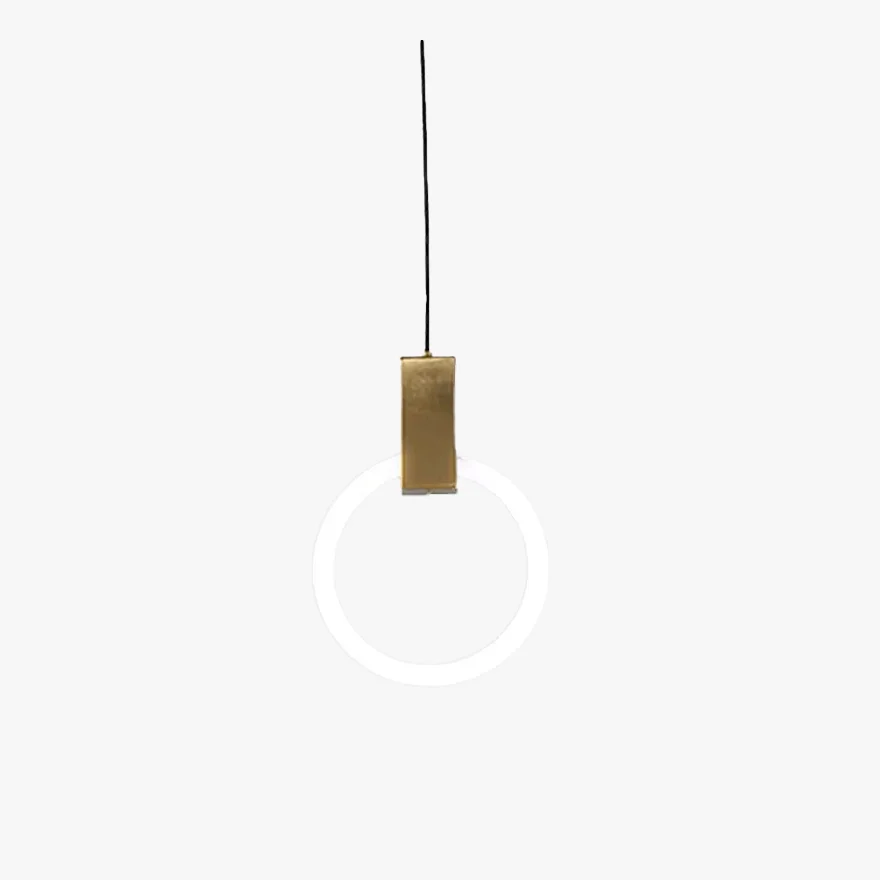 Modern Metal And Glass Annular Dinning Room Pendant Light, Gold