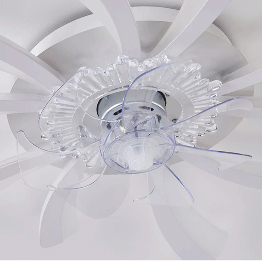 Art Deco Metal And Acrylic Floral Bathroom Ceiling Light, White, Trichromatic Light