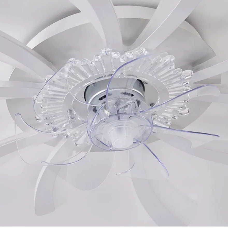 Art Deco Metal And Acrylic Floral Bathroom Ceiling Light, White, Trichromatic Light