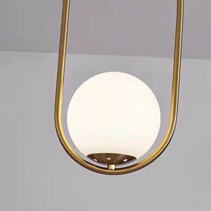 Modern Metal And Acylic Glass Ball Living Room Pendant Light, Black/Gold