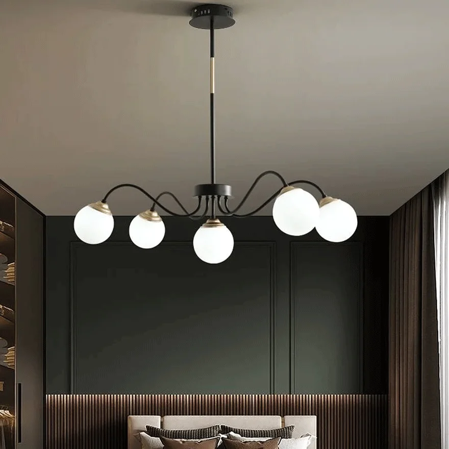 Unusual Metal Bubble Study Room Chandelier Pendant Light, Black