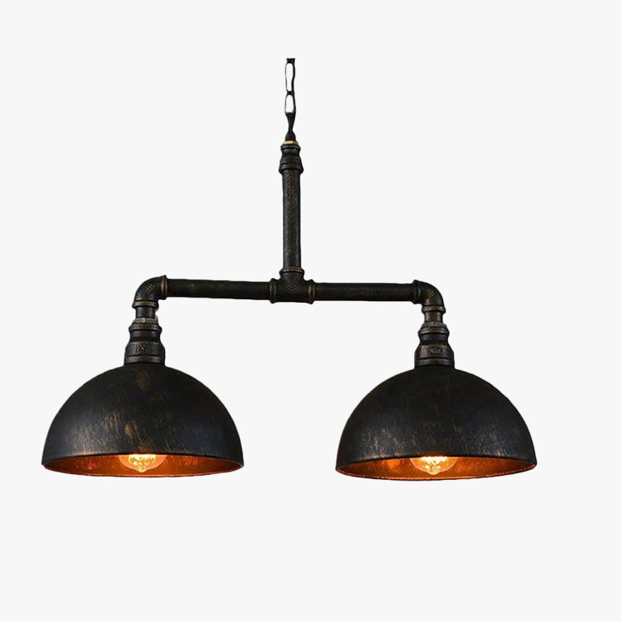 Retro Metal Bowled Kitchen Pendant Light, Black