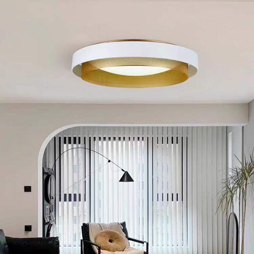 Modern Metal And Acrylic Annular Dining Room Ceiling Light, White/Black