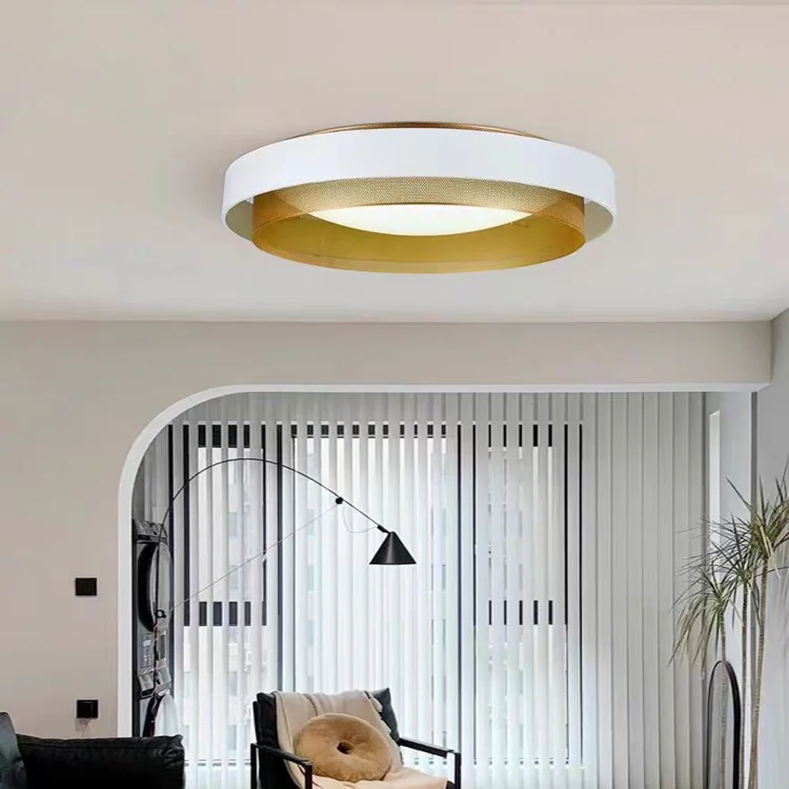 Modern Metal And Acrylic Annular Dining Room Ceiling Light, White/Black