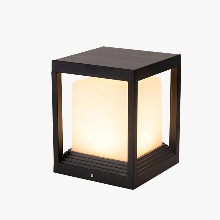 Minimalist Metal Square Garden Outdoor Lamp, Black