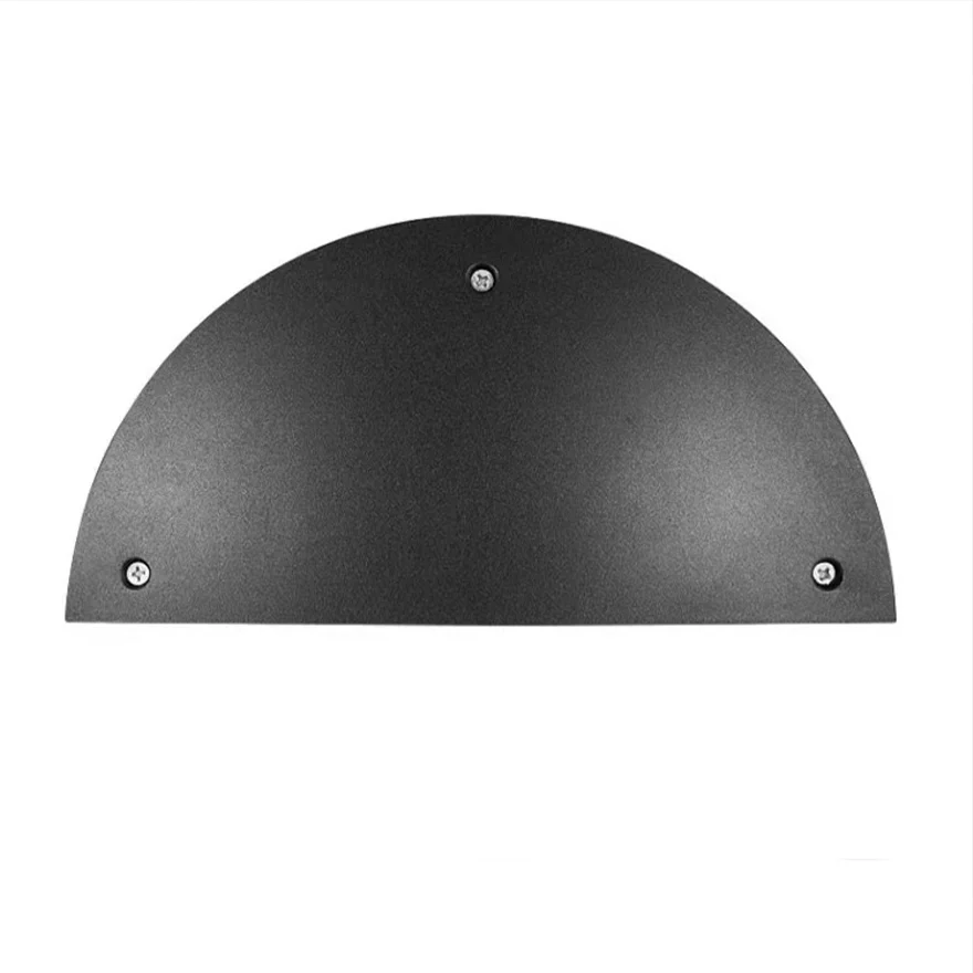 Modern Metal And Acrylic Saucer-Shaped Outdoor Wall Lamp, Black