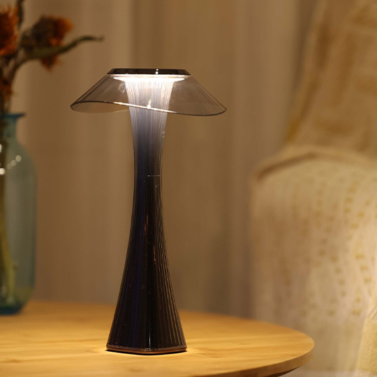 Modern Acylic Mushroom Bedside Table Lamp, Rose Gold/Grey | Liiffy