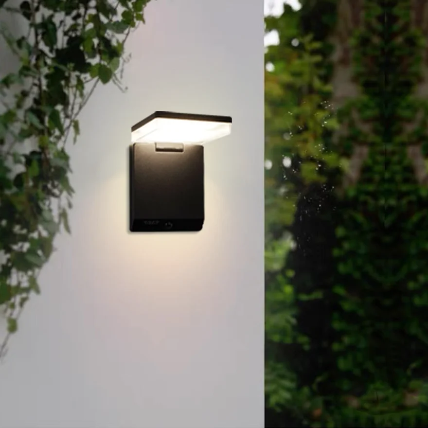 Modern Acrylic Right-angle Outdoor Wall Lamp, Black