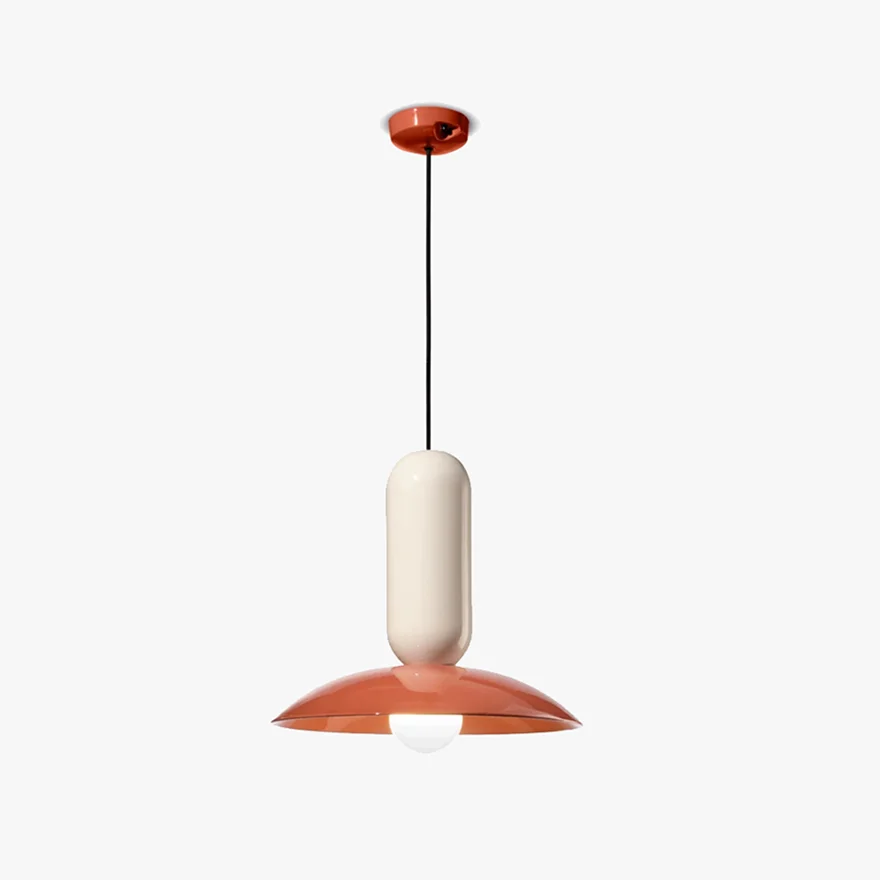 Morandi Metal Frisbee Study Room Pendant Light, Green White/Orange Green/White Orange