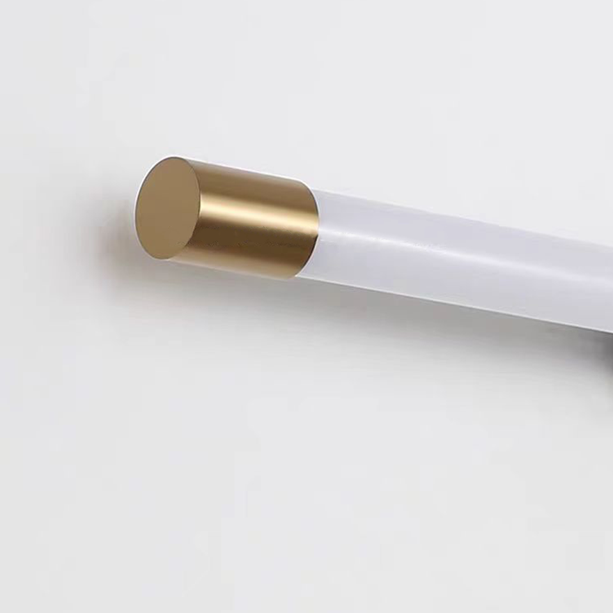 Minimalist Metal And Acrylic Linear Bathroom Wall Lamp, Gold