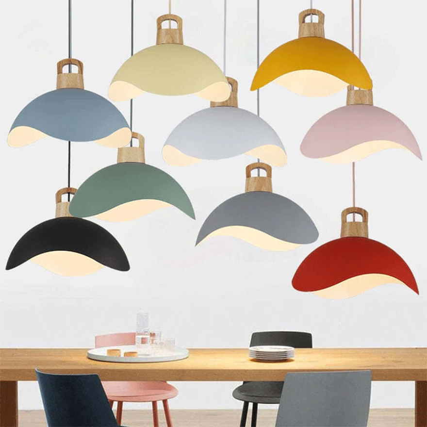 Morandi Metal Dome Kitchen Pendant Light, Macaron