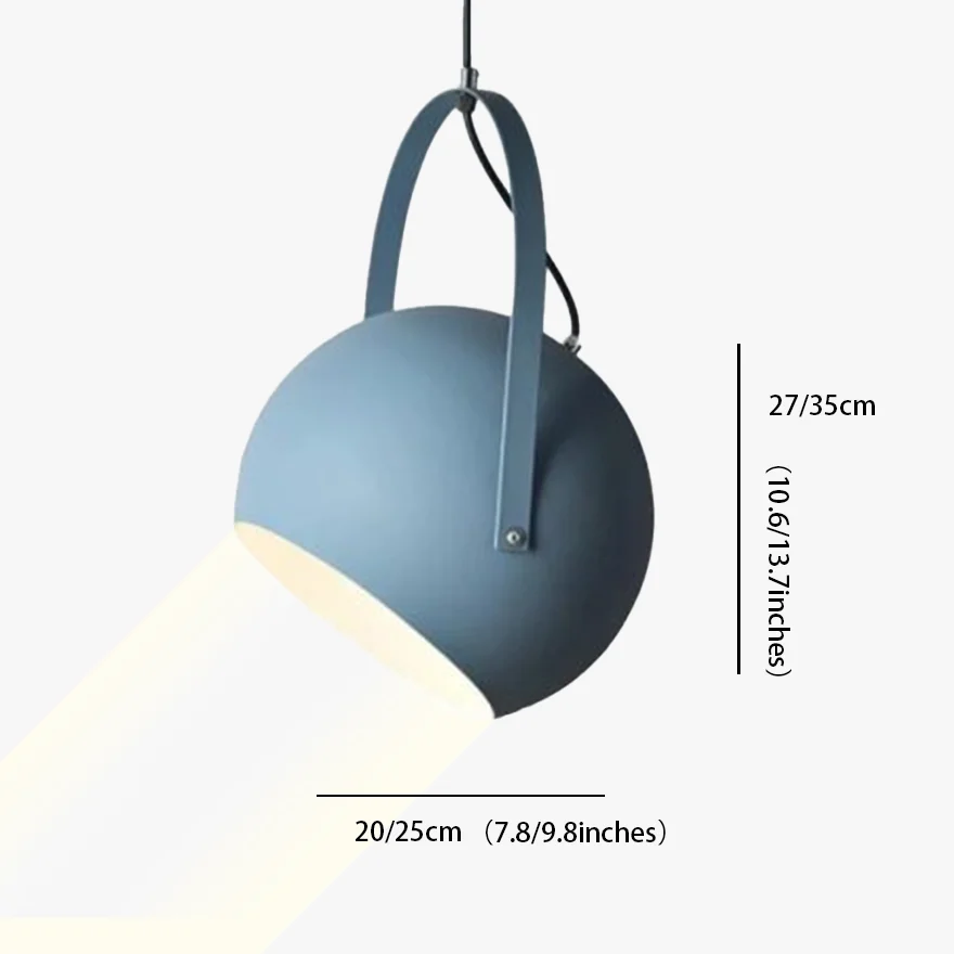 Morandi  Metal Globular Bedroom Pendant Light, 5 Color, Adjustable