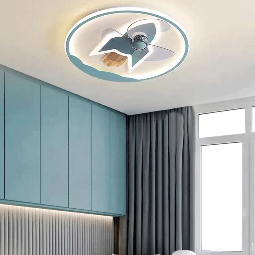 Designer Metal And Acrylic Rocket Shape Children's Room Ceiling Light, 5 Color, Trichromatic Light