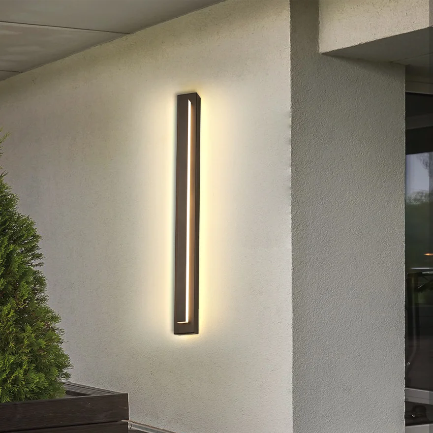 Unusual Metal And Acrylic Rectangular Garden Wall Lamp, Black/Dark Grey