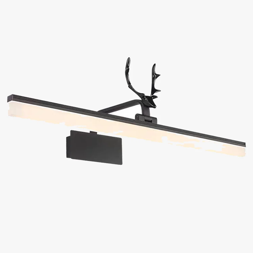 Designer Metal And Acrylic deer Bathroom Mirror Front Vanity Wall Lamp, Black/White/Gold