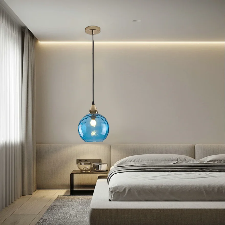 Modern Metal And Glass Bubble Kitchen Island Pendant Light, 10 Color