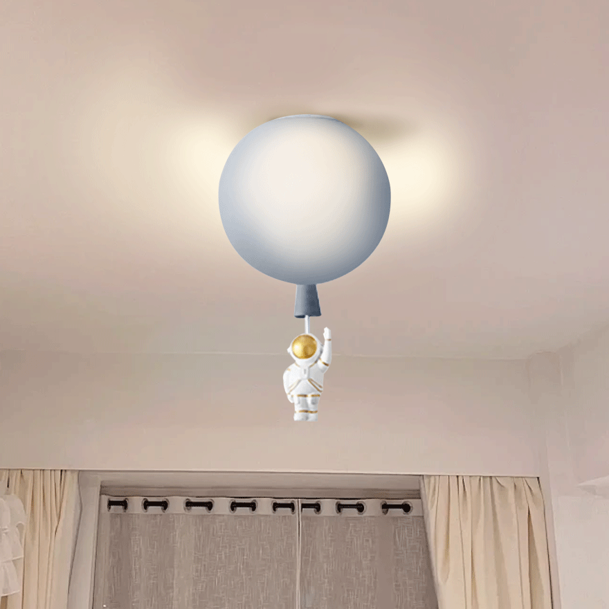 Designer Acrylic Astronaut Balloon Children's Room Ceiling Light, 8 Color