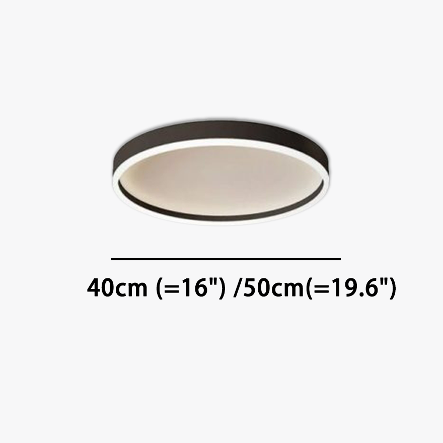 Minimalist Metal And Acrylic Annular Children's Room Ceiling Light, Black/White, Trichromatic Light