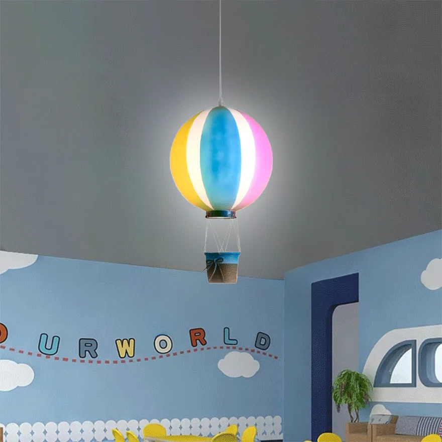 Art Deco Acrylic Air Balloon Children's Room Pendant Light, Multicolor