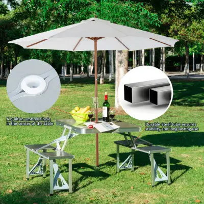 Aluminium Alloy Outdoor Camping Picnic Table Integrated Folding Table