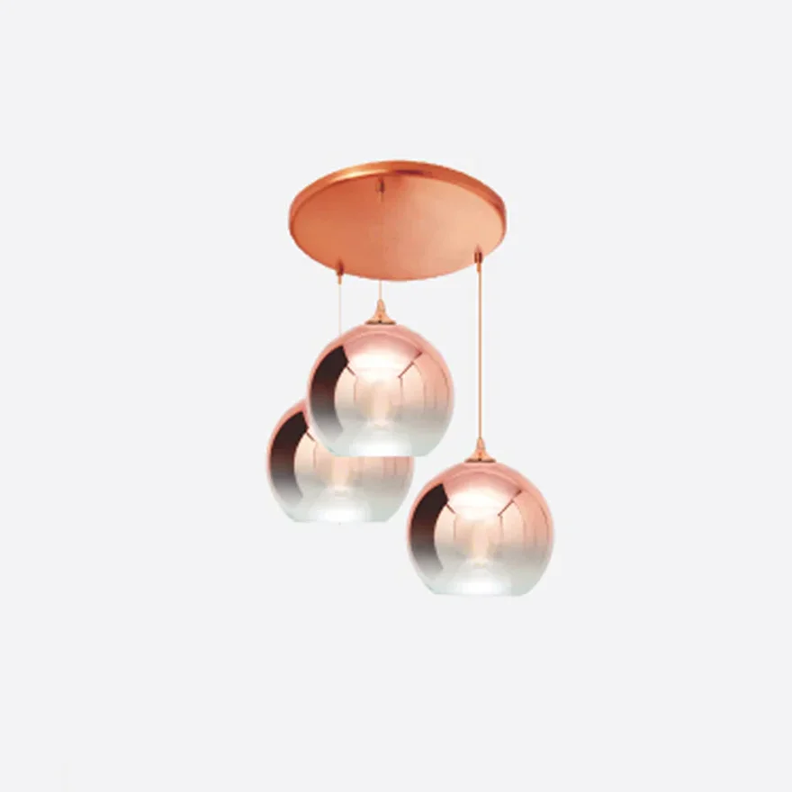 Modern Glass Arched Dining Room Pendant Light, Gold/Rose Gold/Silver