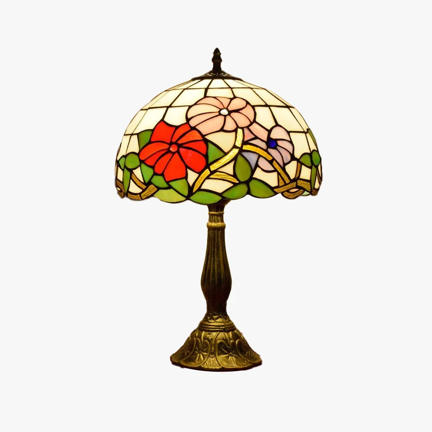 Art Deco Metal And Glass Dome Bedroom Table Lamp, Multicolor | Liiffy