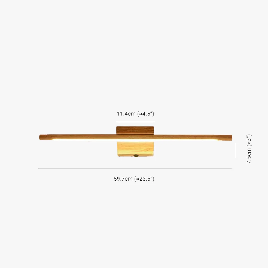 Minimalist Acrylic And Wooden Linear Bedroom Wall Lamp, Burlywood