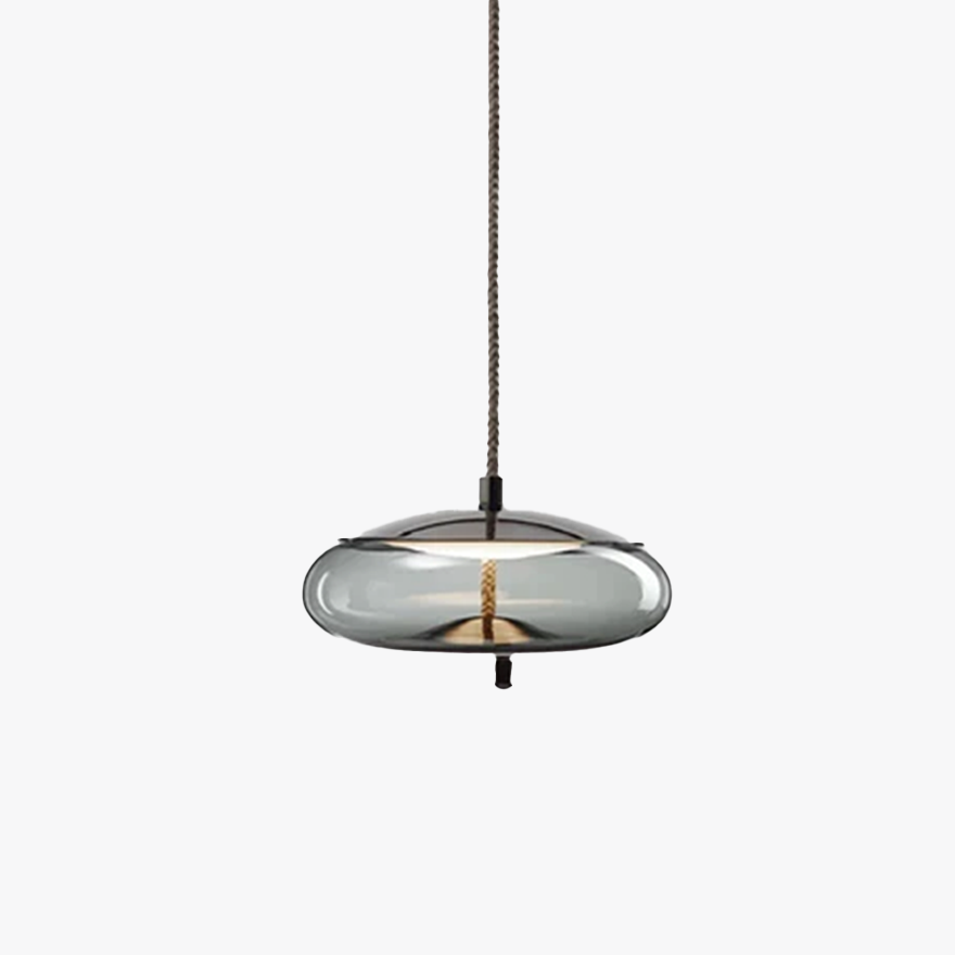 Contemporary Glass Geometric Living Room Pendant Light, Amber/Smoke Gray