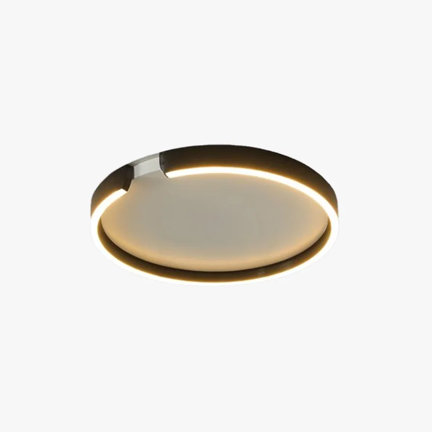 Modern Metal Round Bedroom Ceiling Light, Black/White, Trichromatic Light