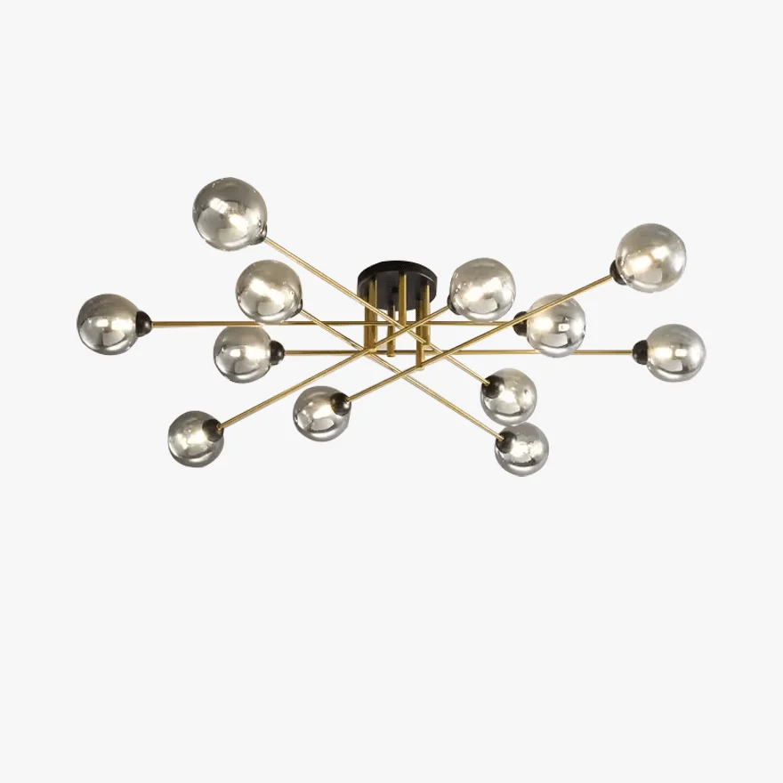 Nordic Metal And Glass Bubble Living Room Chandelier Pendant Light, 6 Color