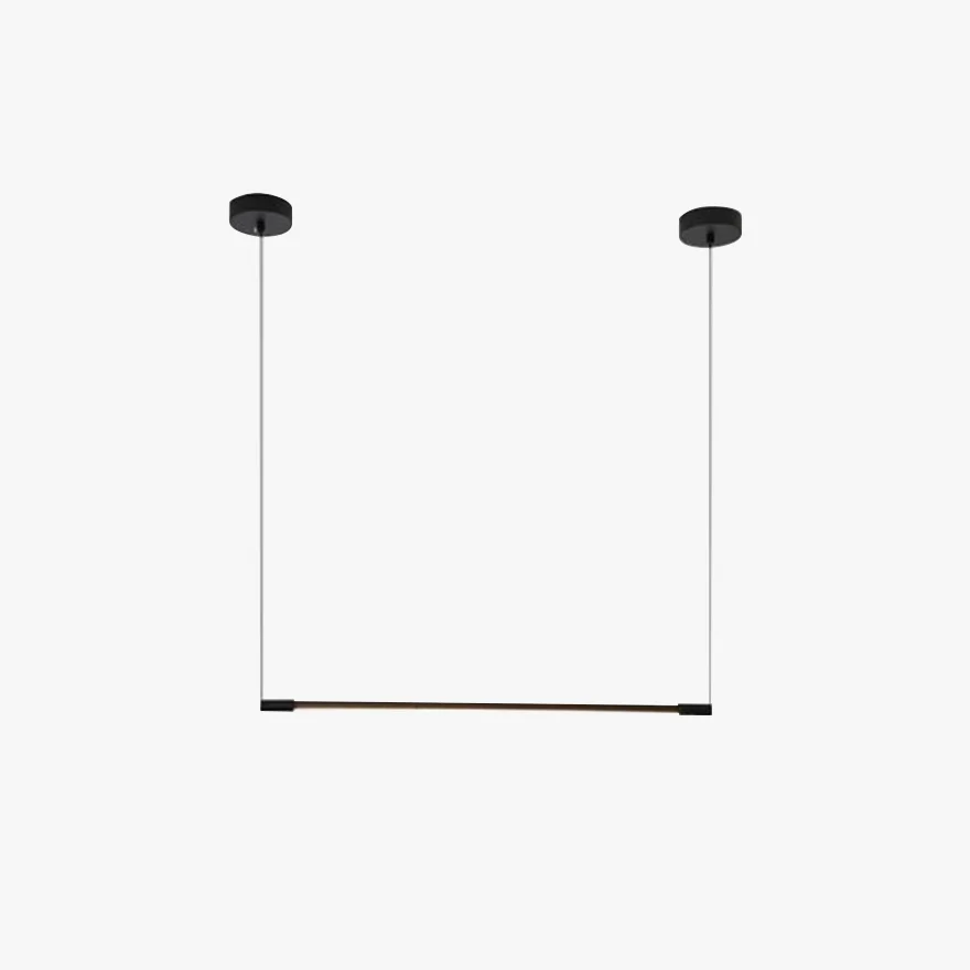 Minimalist Metal And Acrylic Linear Bedroom Pendant Light, Black, Trichromatic Light