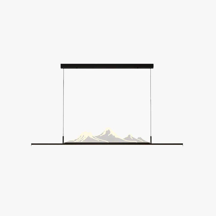 Designer Metal And Acrylic Mountain Shape Living Room Pendant Light, Black/Gold