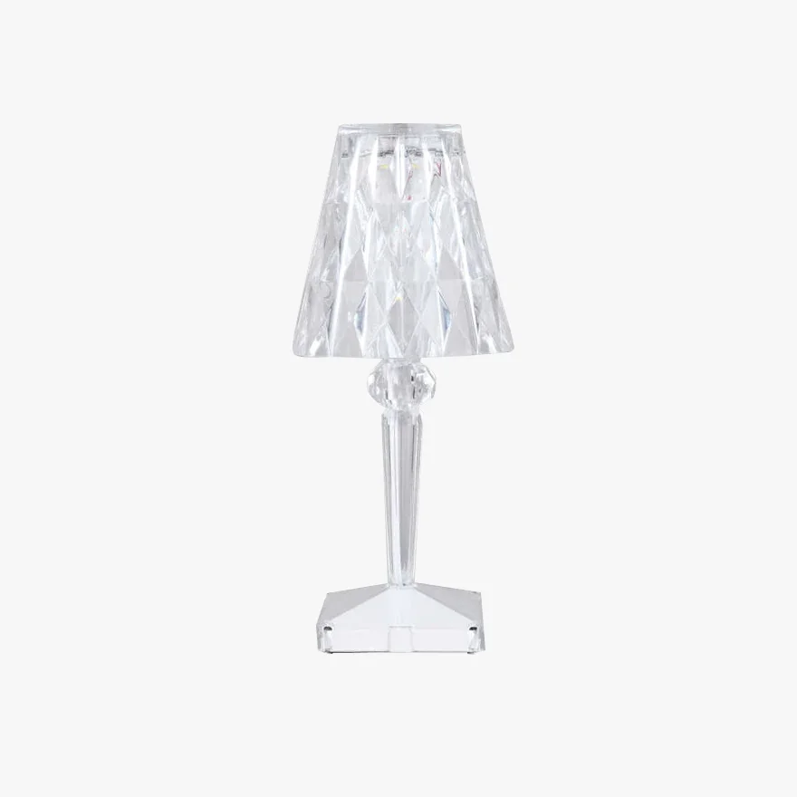 Baroque Acrylic Hooded Living Room Table Lamp, Clear | Liiffy