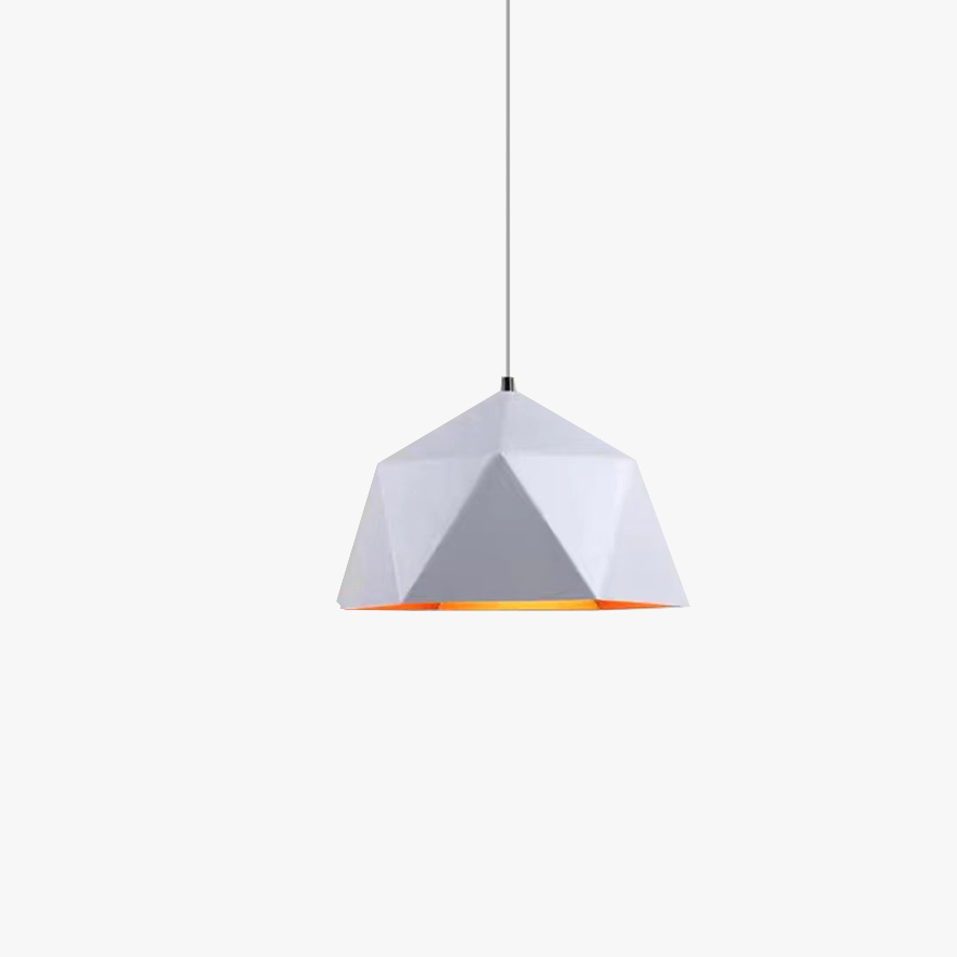 Modern Metal Polygonal Bedroom Pendant Light, 9 Color