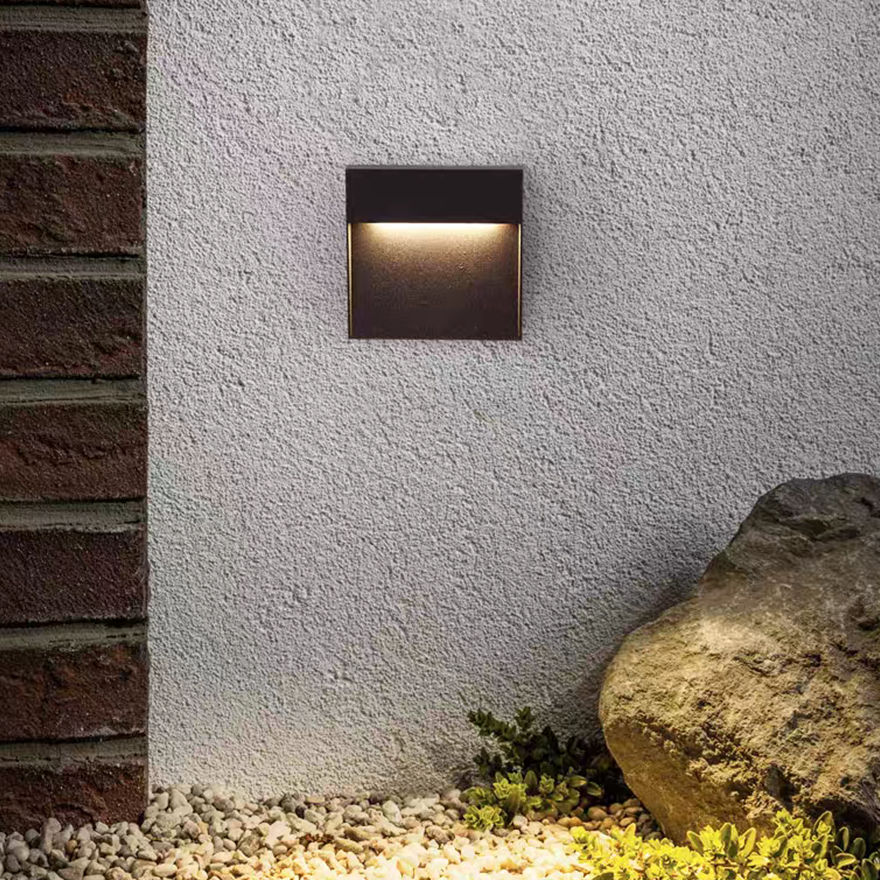 Minimalist Metal And Acrylic Geometric Outdoor Pathway Light, Black