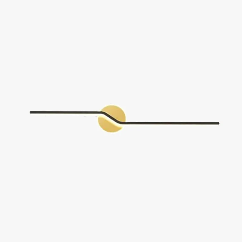 Minimalist Metal Linear Dining Room Wall Lamp, Black/Gold