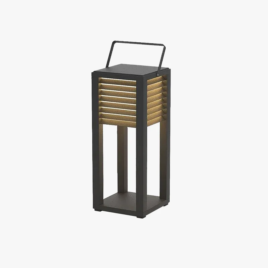 Modern Metal And Acrylic Rectangular Outdoor Floor Lamp, Black