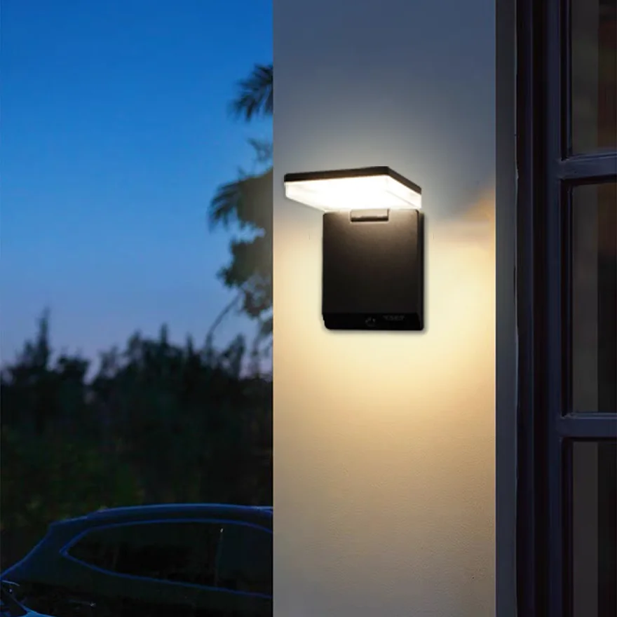 Modern Acrylic Right-angle Outdoor Wall Lamp, Black