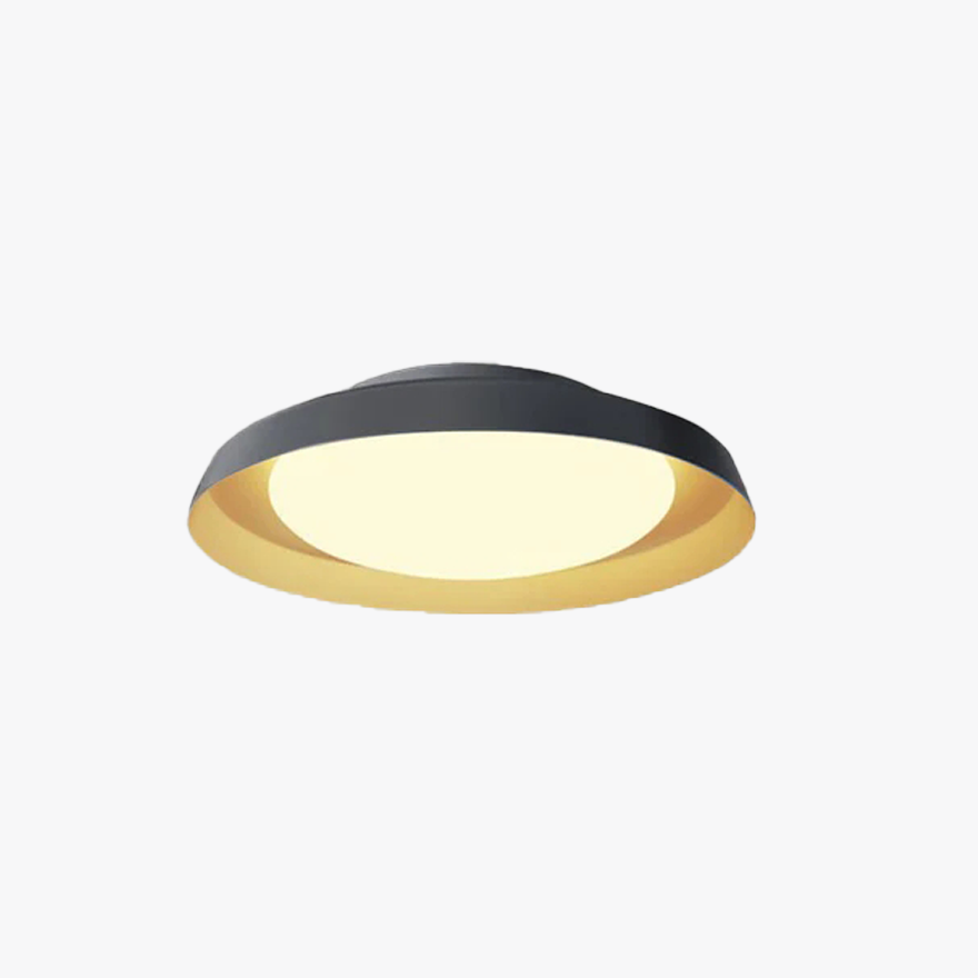 Modern Metal And Acrylic Saucer-Shaped Dining Room Pendant Light, Black/White