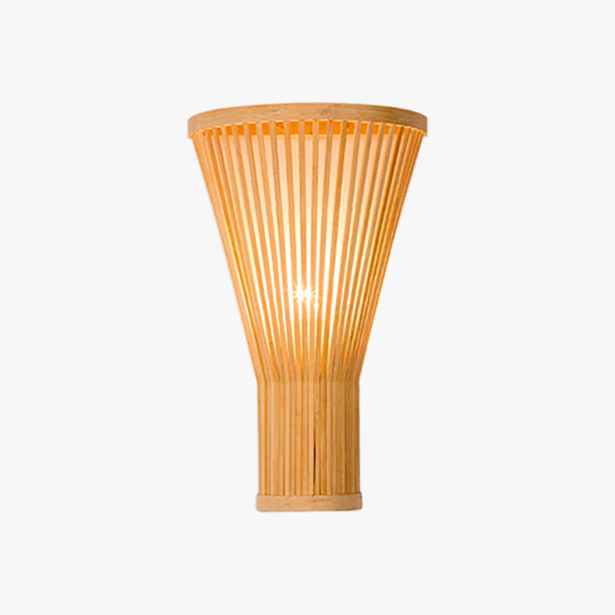 Boho Rattan, Acrylic Cylindrical Indoor Wall Lamp, Log Color