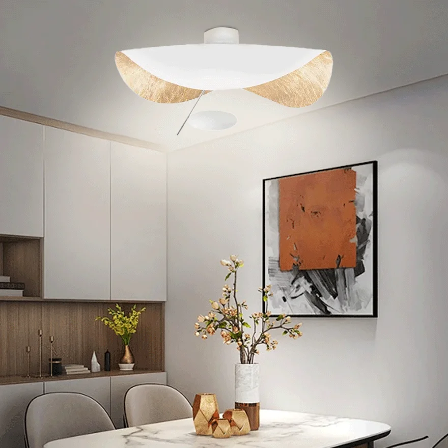 Modern Metal Uneven Dining Room Pendant Light, Black And Gold/White/White And Gold