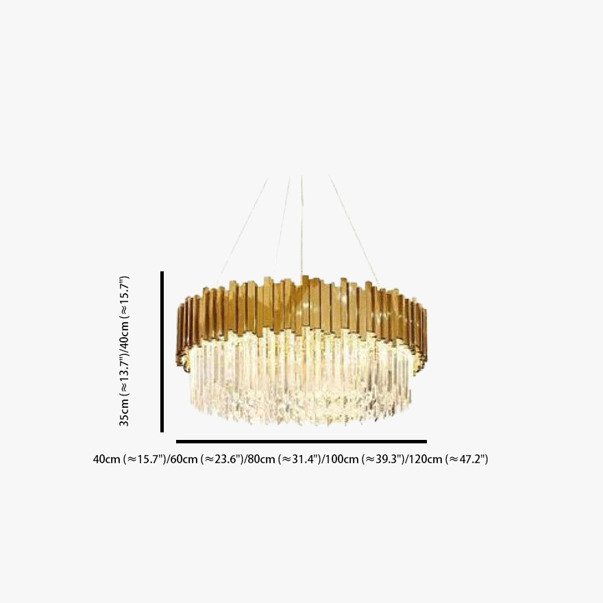 Royal Crystal And Metal Round Dining Room Chandelier Pendant Light, Gold/Silver