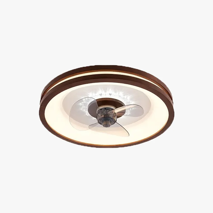 Modern Wooden And Acrylic Round Living Room Ceiling Light, Natural Wood/Walnut