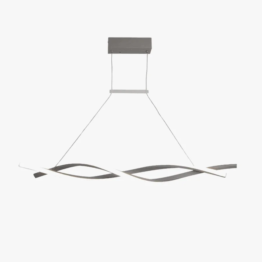 Minimalist Metal And Acrylic Wave Dining Room Pendant Light, Matte Black/Matte Grey