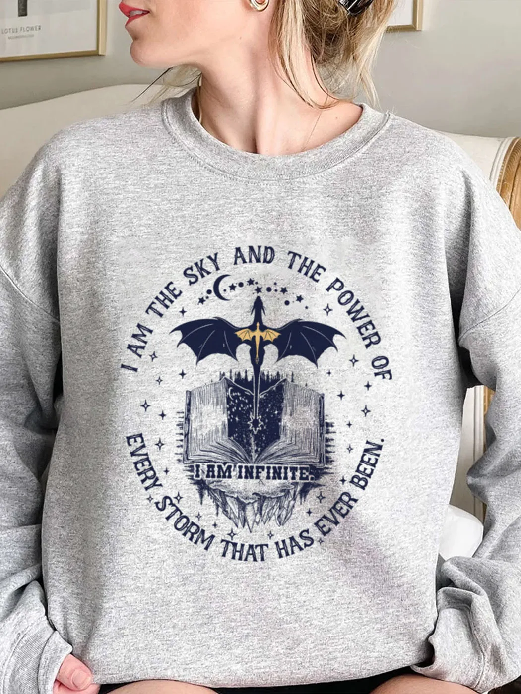 Women Book Print 90s Y2K Sweatshirt