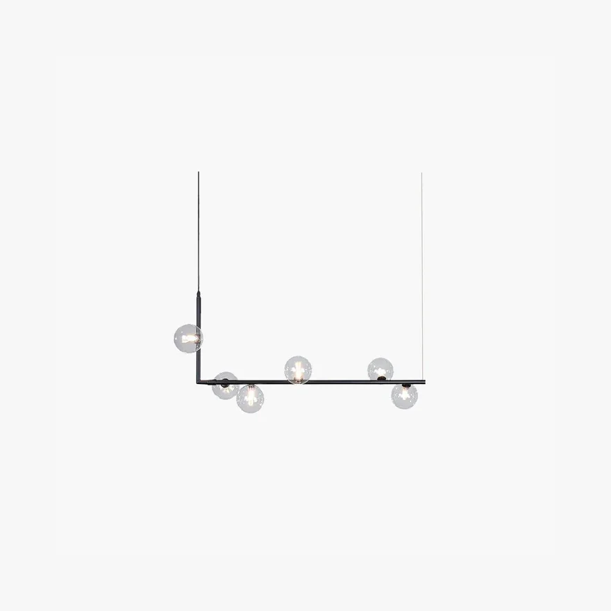 Modern Metal Linear Kitchen Pendant Light, Black/Gold